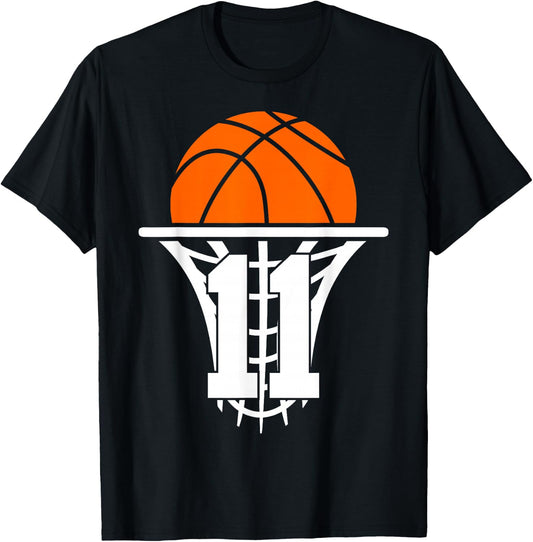 11 Years Basketball 11th Birthday T-Shirt - T-Shirt | Black