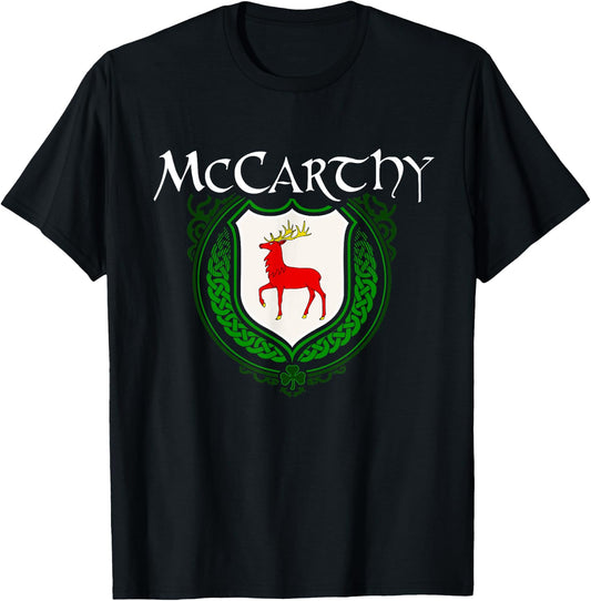 McCarthy Surname Irish Clan Tartan Badge Ireland T-Shirt - T-Shirt | Black