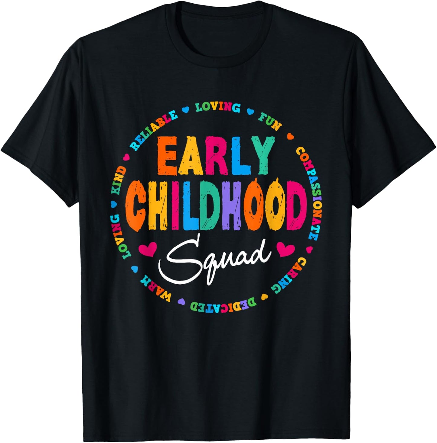 Teacher Early Childhood Squad T-Shirt - T-Shirt | Black