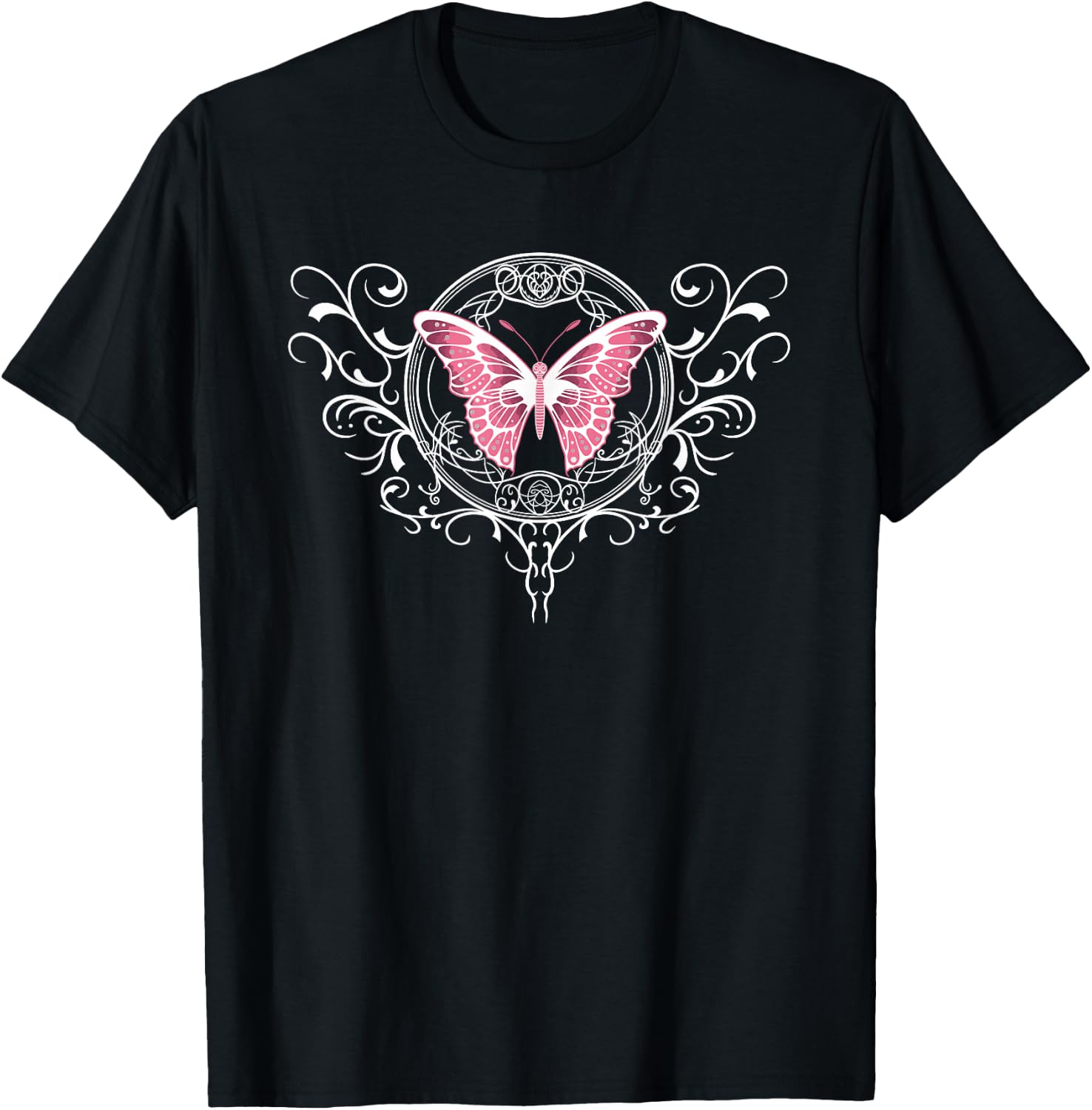 Fairycore Dark Grunge Tattoo Butterfly Y2K Aesthetic T-Shirt - T-Shirt | Black