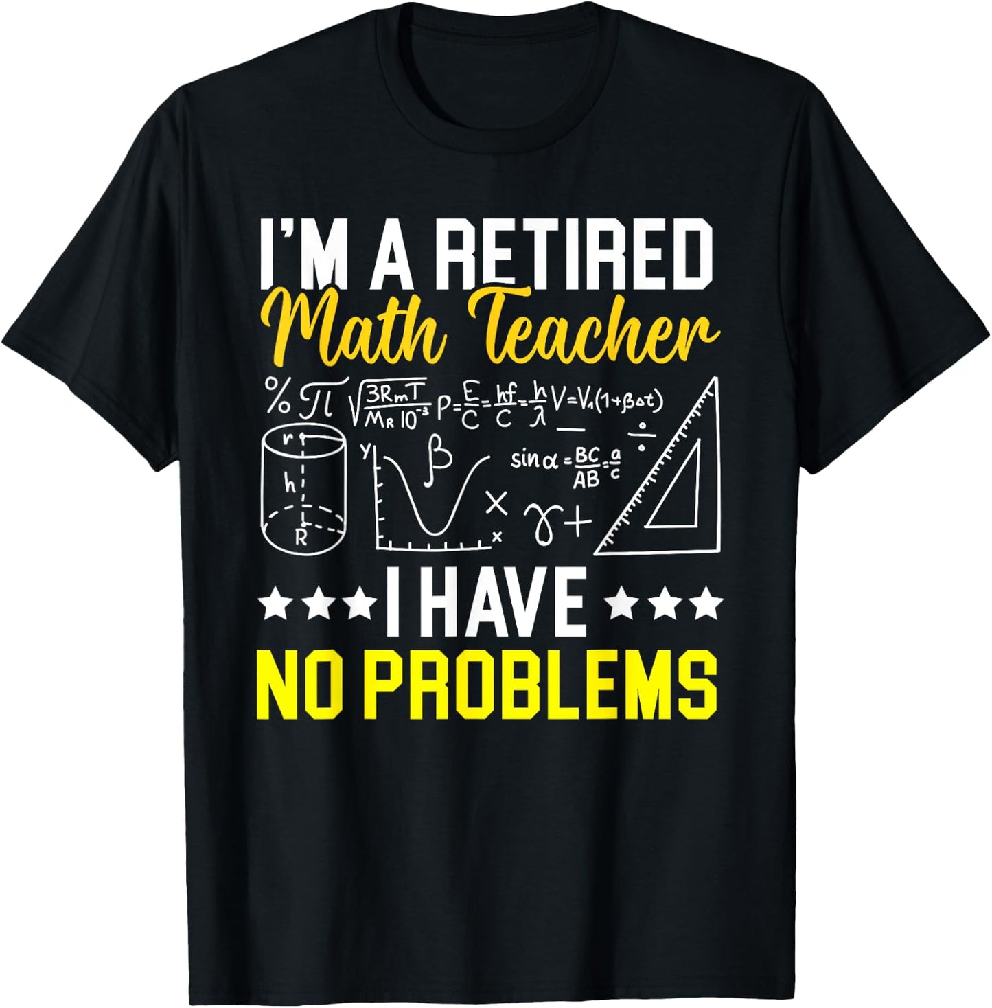 Retired Math Teacher Mathematics Educator Retirement T-Shirt - T-Shirt | Black