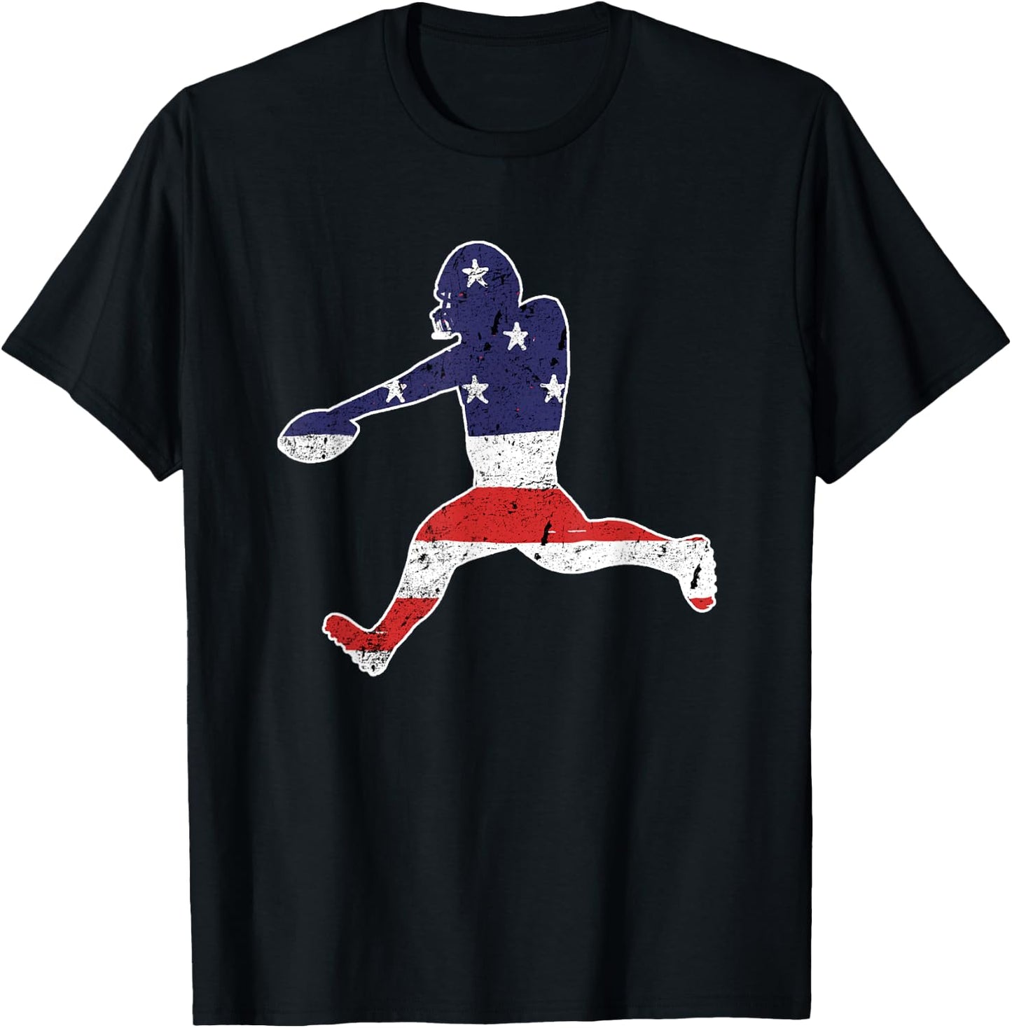 Football Player Vintage Football Punter Flag T-Shirt - T-Shirt | Black