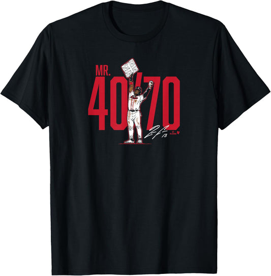Ronald Acuña Jr. - Mr. 40/70 - Atlanta Baseball T-Shirt - T-Shirt | Black