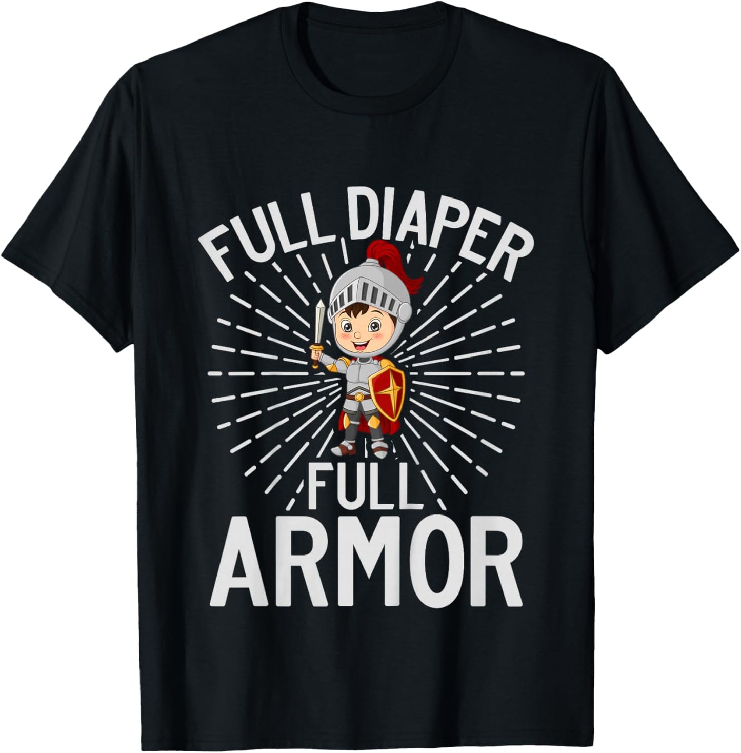 Kids Full Diaper Full Armor Knight T-Shirt - T-Shirt | Black