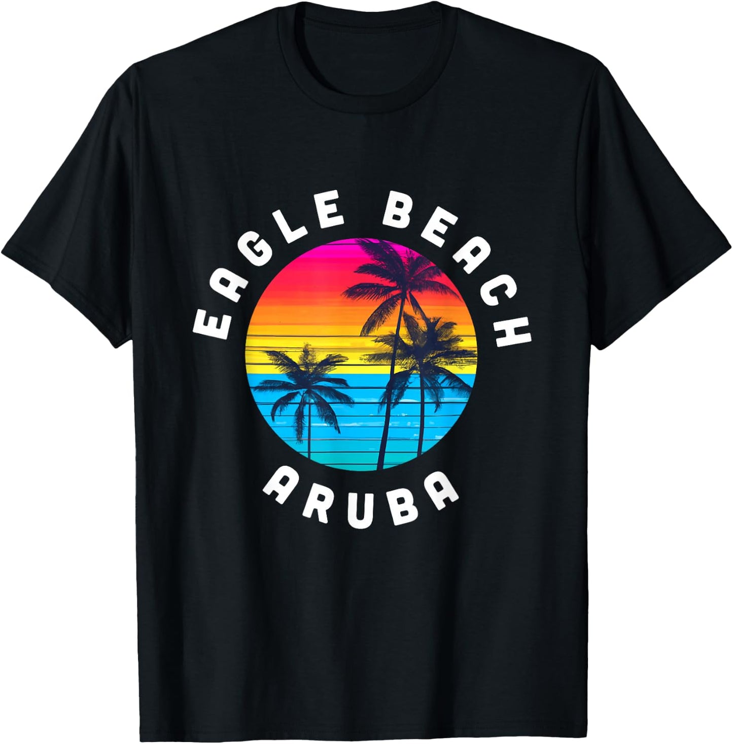 Eagle Beach Aruba Vacation Souvenir Sunset Beach Men Women Girls Kids T-Shirt - T-Shirt | Black
