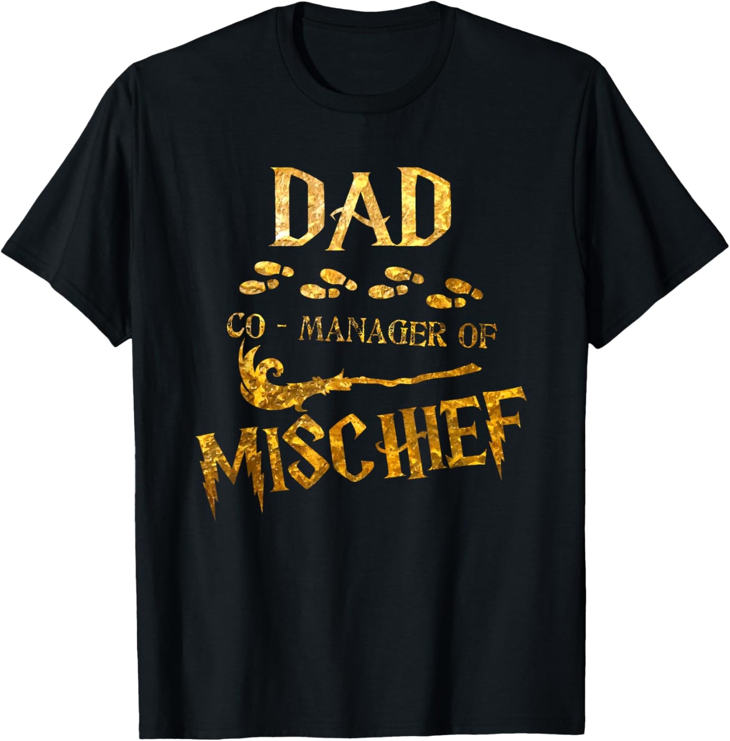 Magical Dad Manager of Mischief Birthday Family Matching T-Shirt - T-Shirt | Black