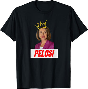 Congress Nancy Pelosi with Crown Letter Box Name T-Shirt - T-Shirt | Black