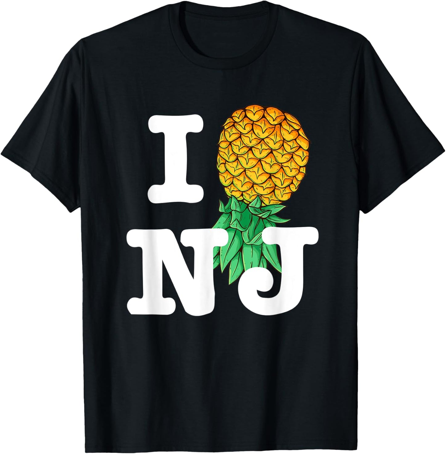 Upside Down Pineapple Subtle New Jersey NJ Funny Swinger T-Shirt - T-Shirt | Black