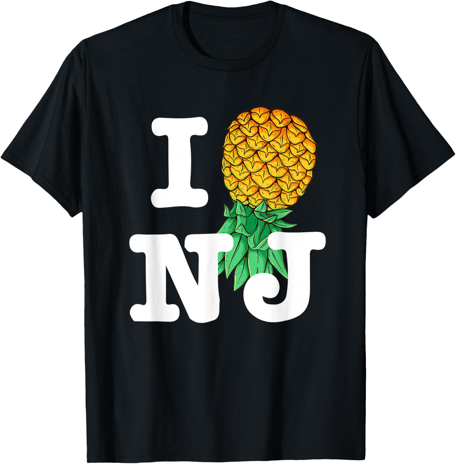 Upside Down Pineapple Subtle New Jersey NJ Funny Swinger T-Shirt - T-Shirt | Black