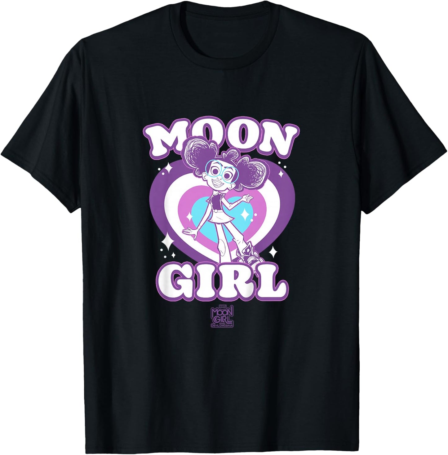 Kids Marvel Moon Girl And Devil Dinosaur Moon Girl Retro Hearts T-Shirt - T-Shirt | Black