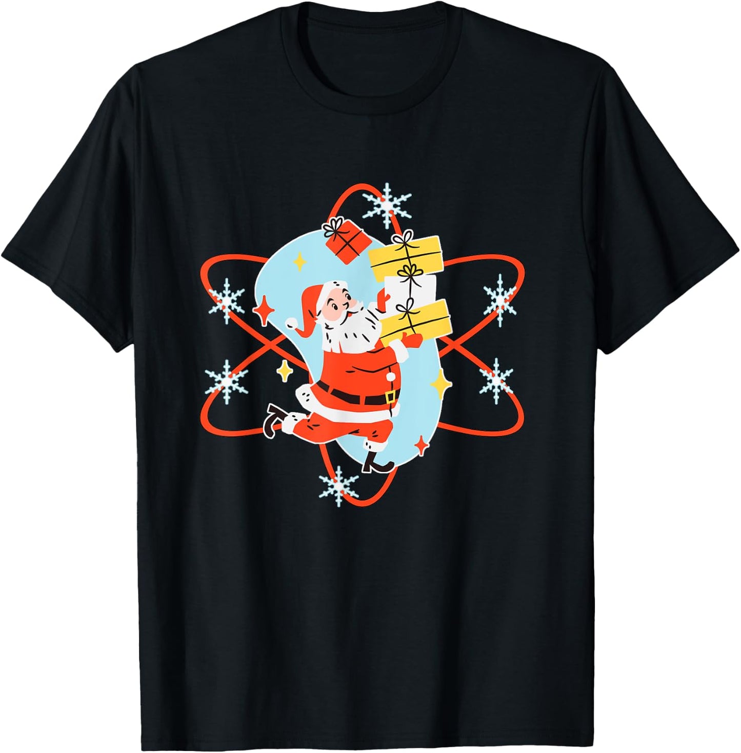 Retro Christmas Mid Century Modern Atomic Santa Claus T-Shirt - T-Shirt | Black