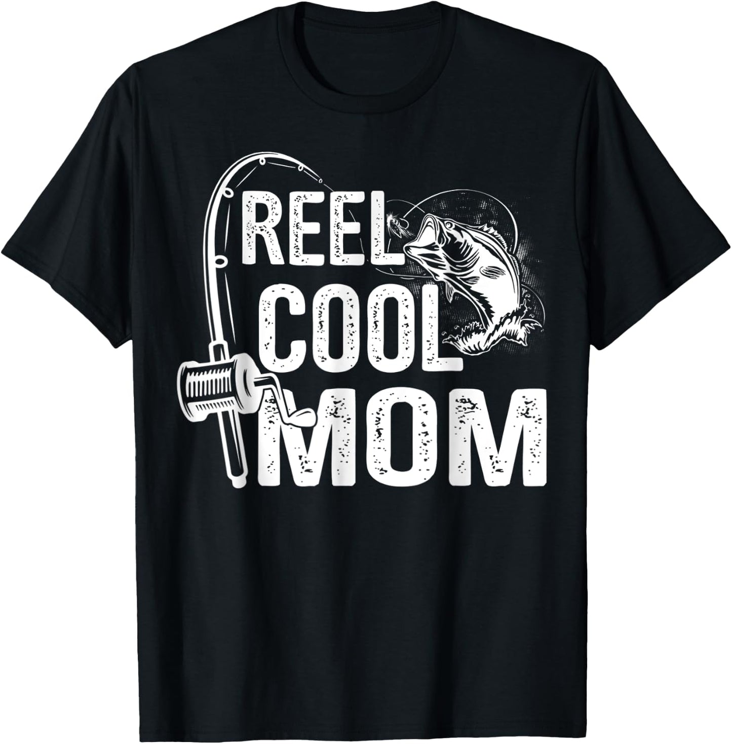 Reel Cool Mom Fisherwoman Fishing Lover For Mother's Day T-Shirt - T-Shirt | Black