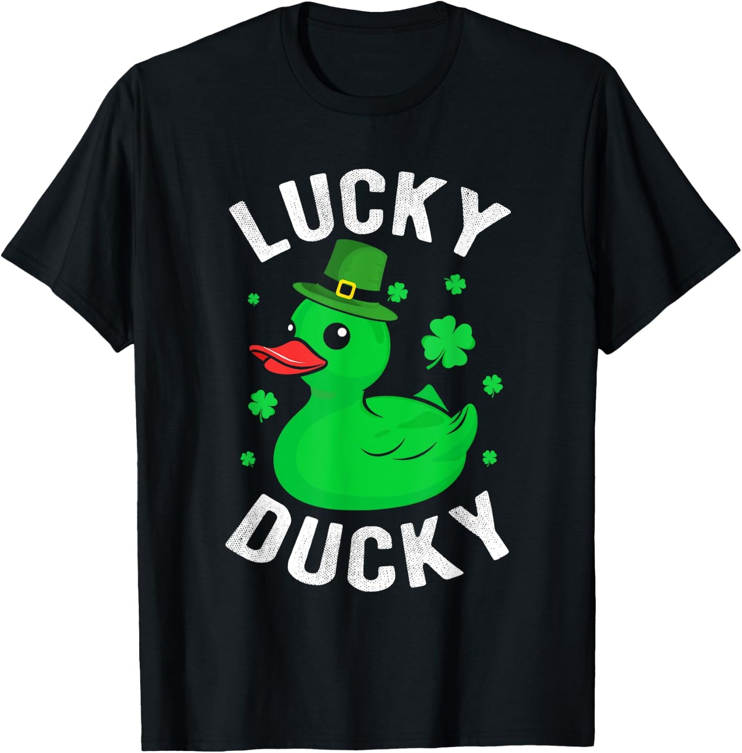 Lucky Ducky Clover St Patrick's Day Beer Ireland Irish T-Shirt - T-Shirt | Black