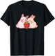 Cute Kawaii 90s Y2K Rabbits two Strawberry Bunnies T-Shirt - T-Shirt | Black