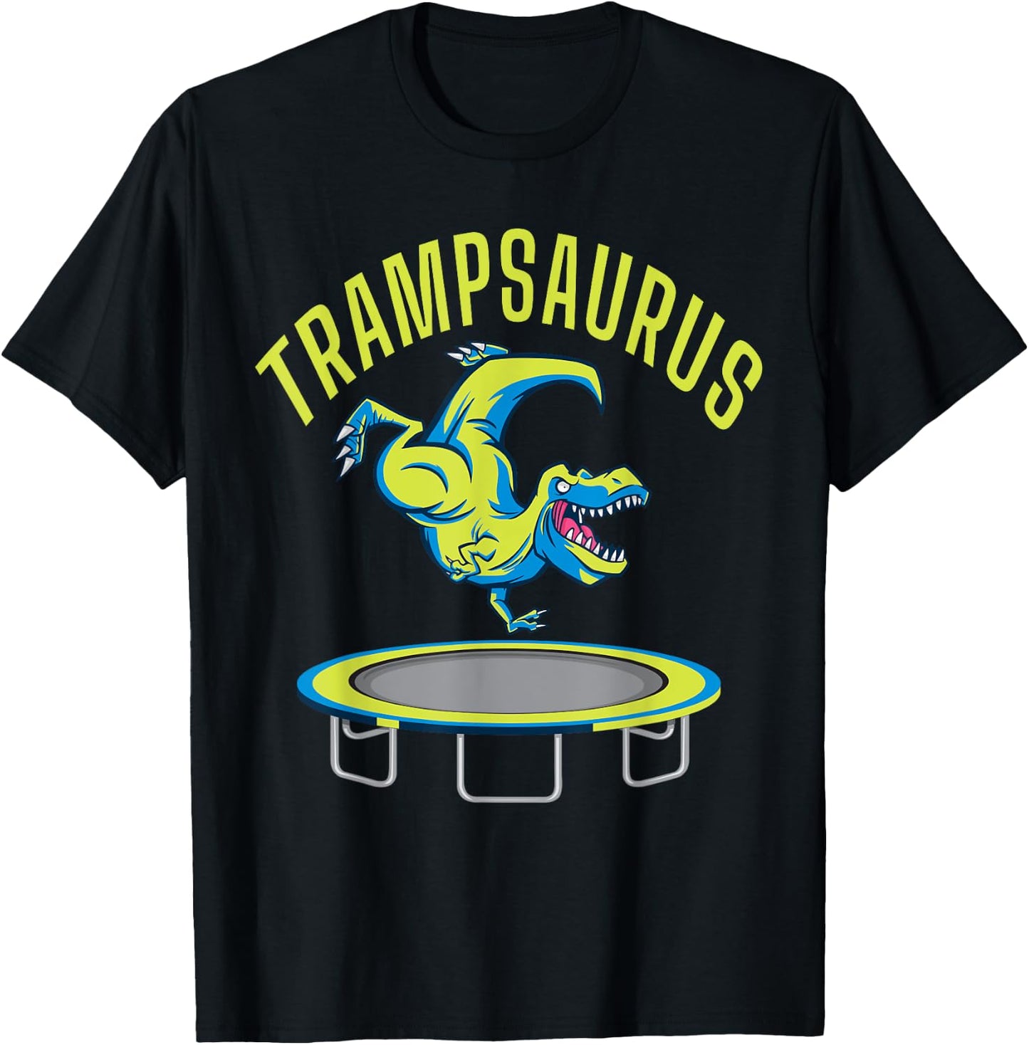 Bounce Jump Trampsaurus Dinosaur T Rex Trampoline T-Shirt - T-Shirt | Black