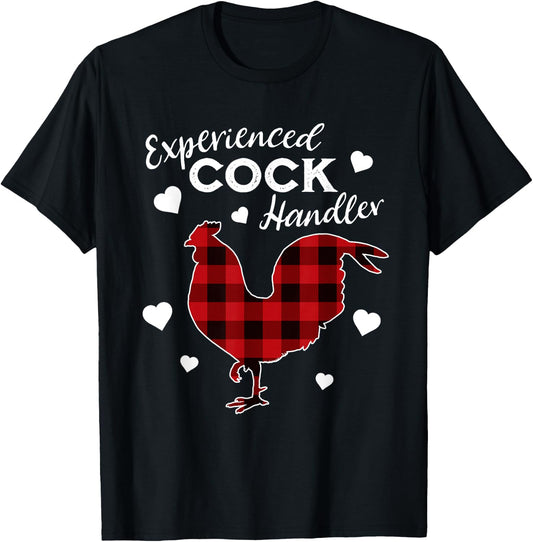 Experienced Cock Handler Funny Rooster Lover T-Shirt - T-Shirt | Black