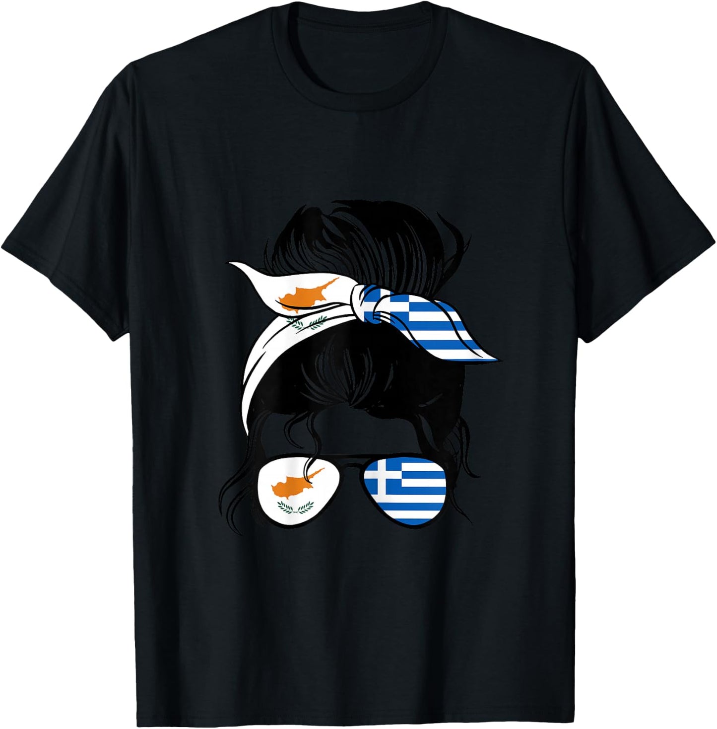 Half Cypriot half Greek Roots Cyprus and Greece Heritage T-Shirt - T-Shirt | Black