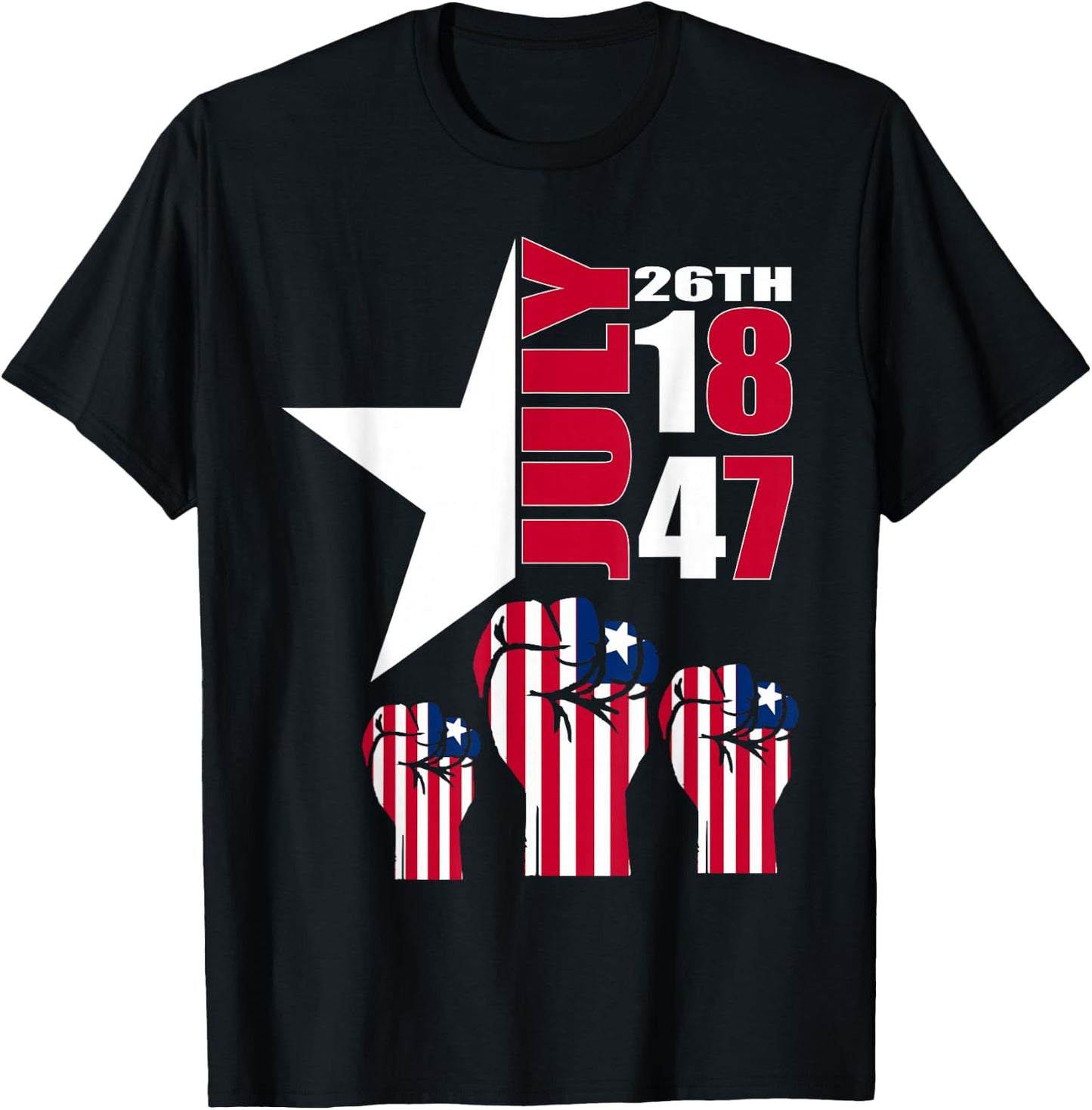 July 26 Liberia Independence Day Love Liberia Flag Fist T-Shirt - T-Shirt | Black