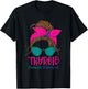 Thyroid Cancer Awareness Warrior Messy Bun Thyroidectomy T-Shirt - T-Shirt | Black