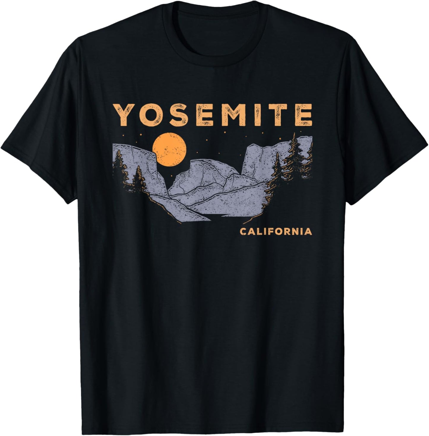 Retro Yosemite Half-Dome National Park Vintage T-Shirt - T-Shirt | Black
