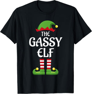 Gassy Elf Family Matching Group Christmas T-Shirt - T-Shirt | Black