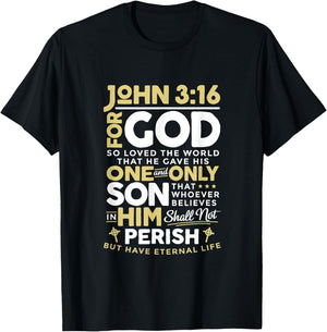 John 3:16 God So Loved The World Christian T-Shirt - T-Shirt | Black