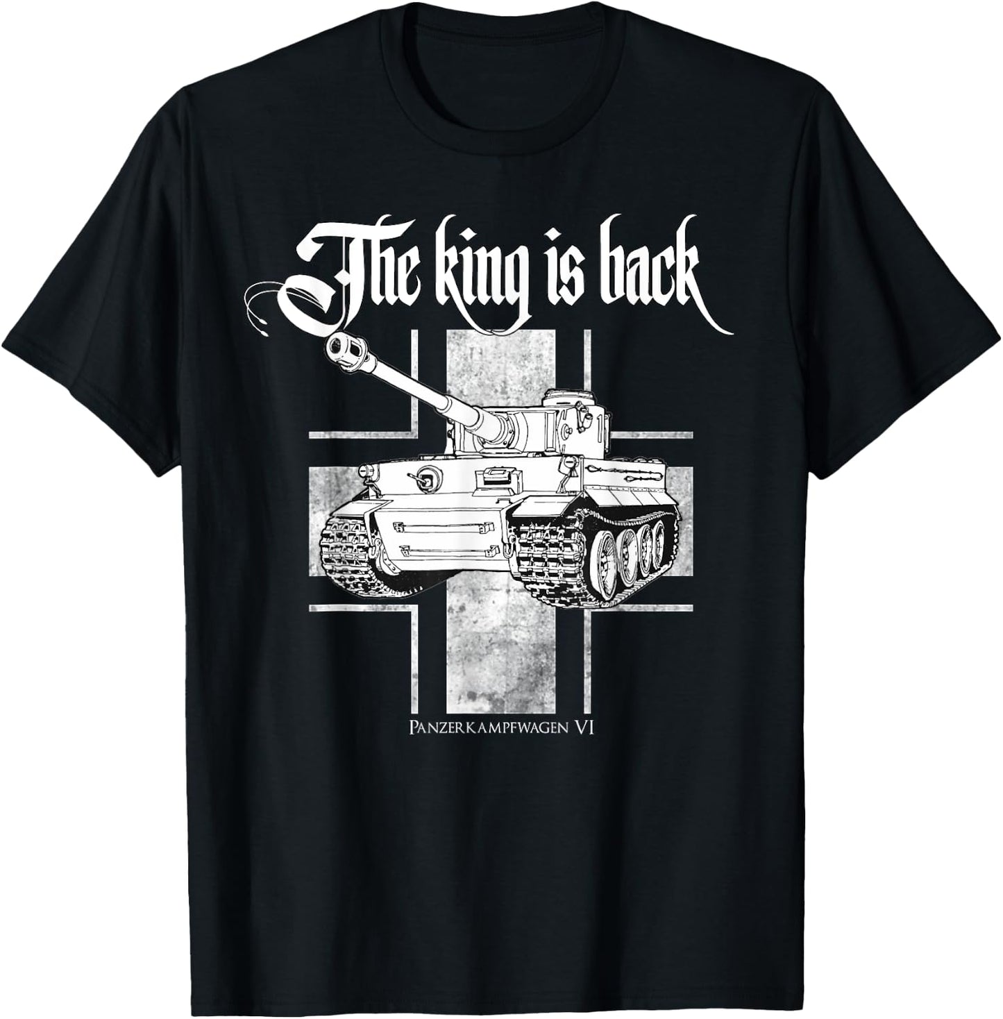 German King Tiger tank soldier WWII. warrior T-Shirt - T-Shirt | Black
