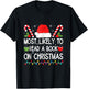 Most Likely To Read A Book On Christmas Matching Family T-Shirt - T-Shirt | Black