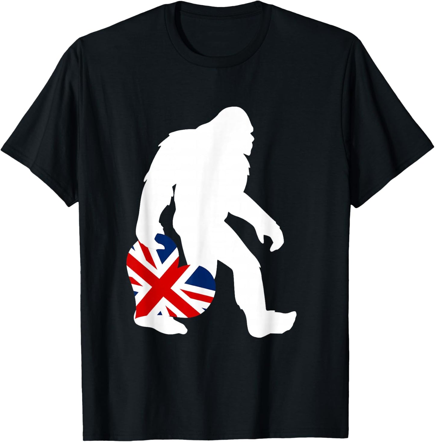 Funny British Bigfoot United Kingdom Flag T-Shirt - T-Shirt | Black