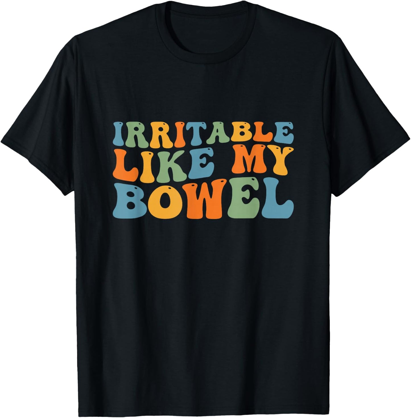 Groovy Irritable Bowel IBS Awareness Tummy Ache Fighter T-Shirt - T-Shirt | Black