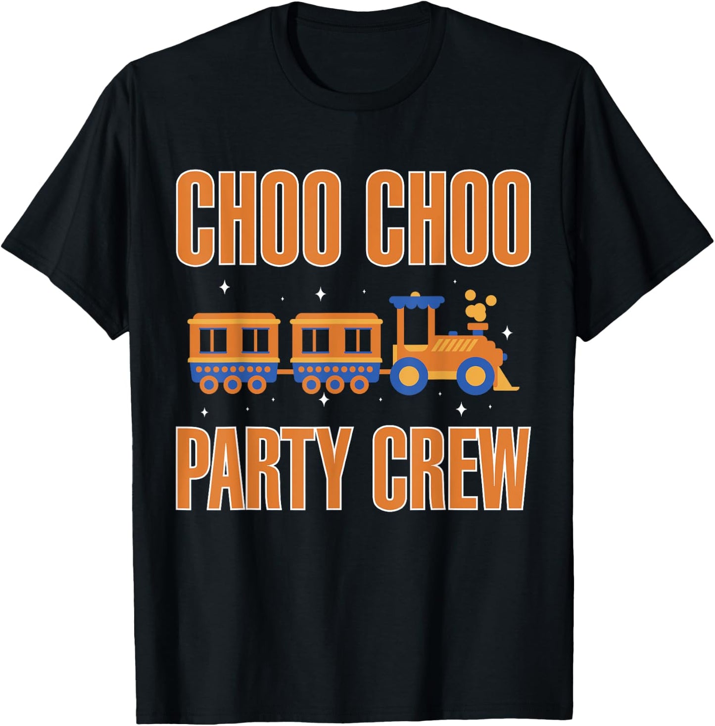Choo Choo Party Crew Railway Train Birthday T-Shirt - T-Shirt | Black
