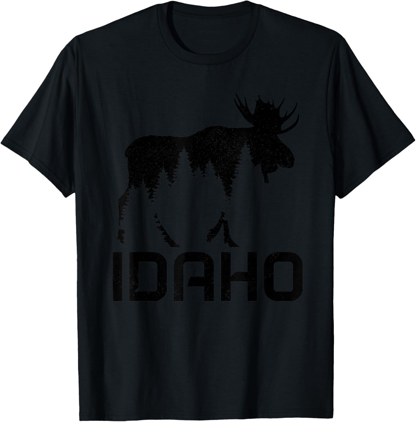 Idaho Vintage Moose Souvenir T-Shirt - T-Shirt | Black