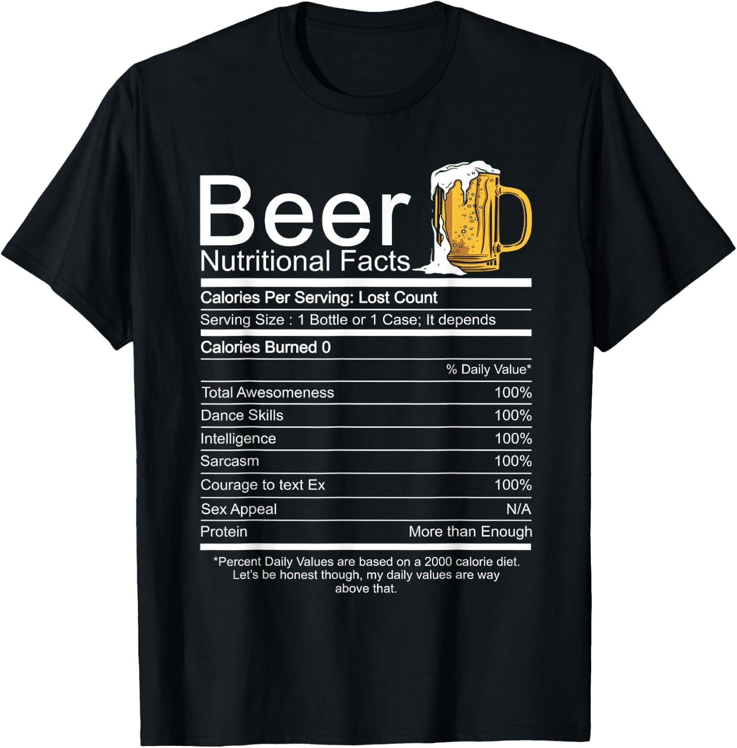 Beer Nutritional Facts T-Shirt - T-Shirt | Black