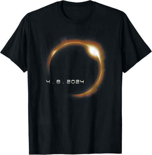 Total Solar Eclipse 2024 USA April 8 2024 T-Shirt - T-Shirt | Black
