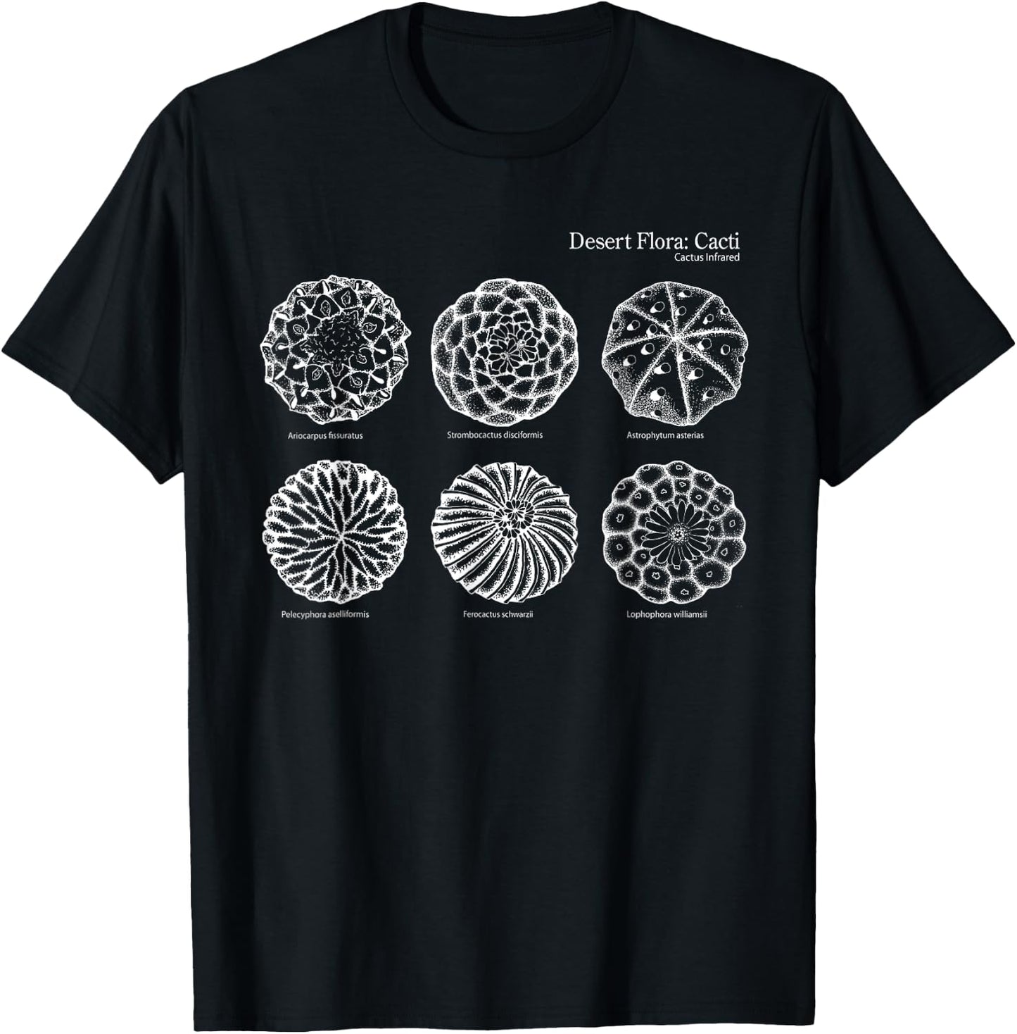 Cactus Infrared 6 Desert Cactus Lophophora williamsii peyote T-Shirt - T-Shirt | Black