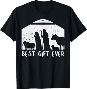 Christmas Best Gift Nativity Xmas Christian Men Women Kids T-Shirt - T-Shirt | Black