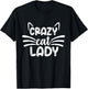 Cute Cat Lover Stuff & Girls Design Co. Crazy Cat Lady Cats Lover T-Shirt - T-Shirt | Black