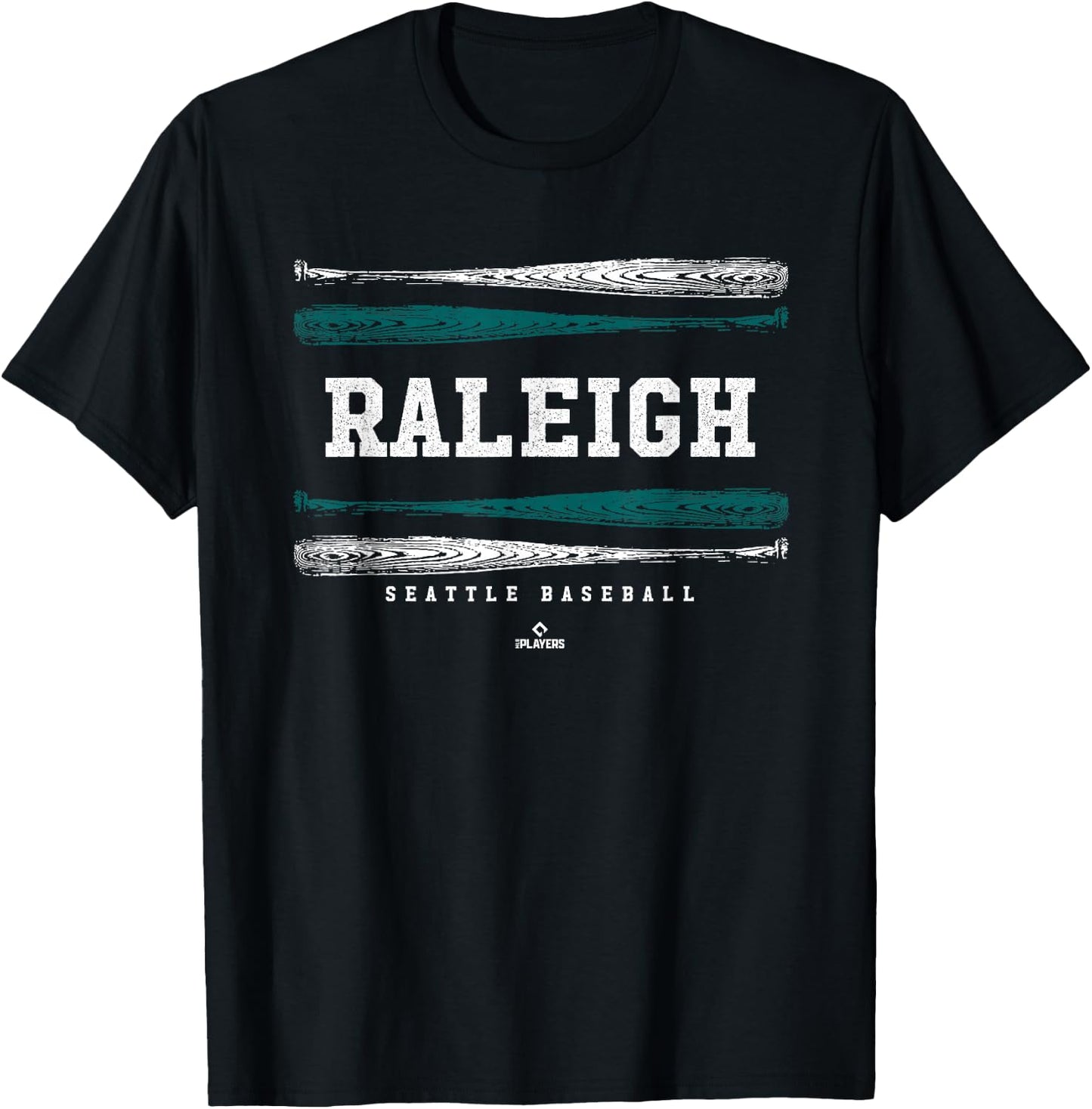 Vintage Baseball Bat Gameday Cal Raleigh Seattle MLBPA T-Shirt - T-Shirt | Black