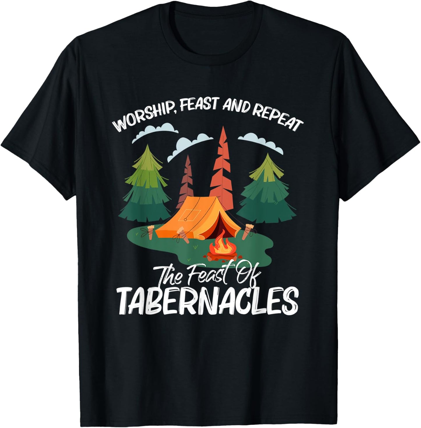 Worship Feast Repeat Feast Of Tabernacles Hebrew Israelite T-Shirt - T-Shirt | Black
