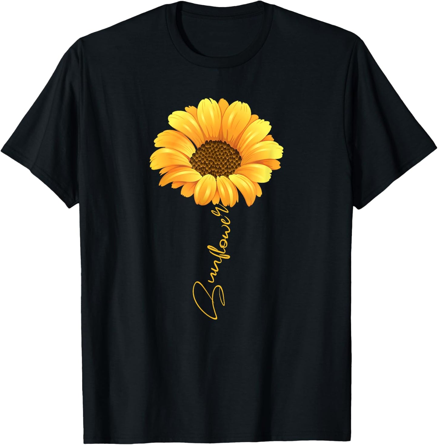 Beautiful sunflower with lettering sunflower shirt T-Shirt - T-Shirt | Black
