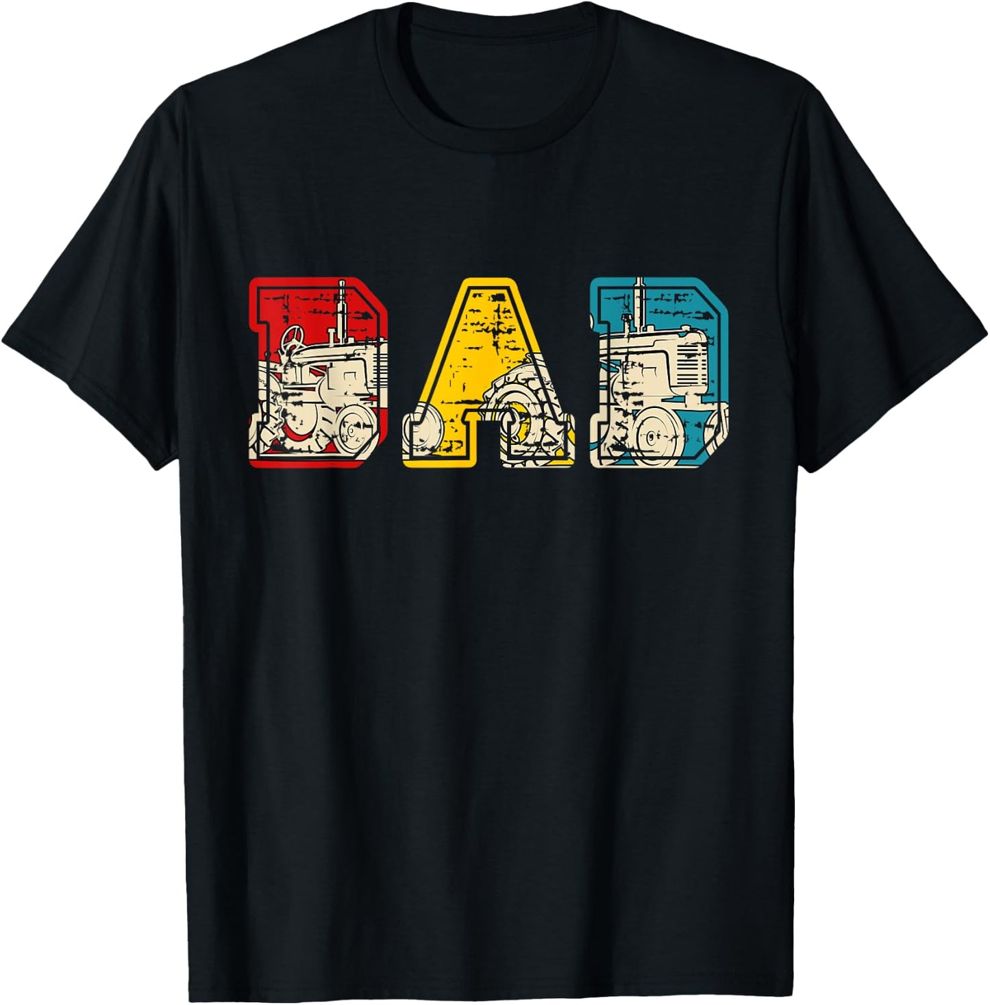 Vintage DAD Costume Tractor Matching Driver Family Lover T-Shirt - T-Shirt | Black