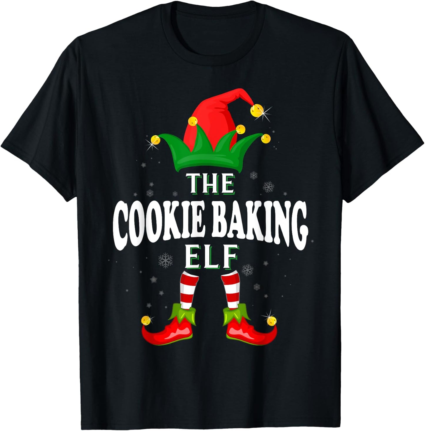 Xmas Cookie baking Elf Family Matching Christmas Pajama T-Shirt - T-Shirt | Black