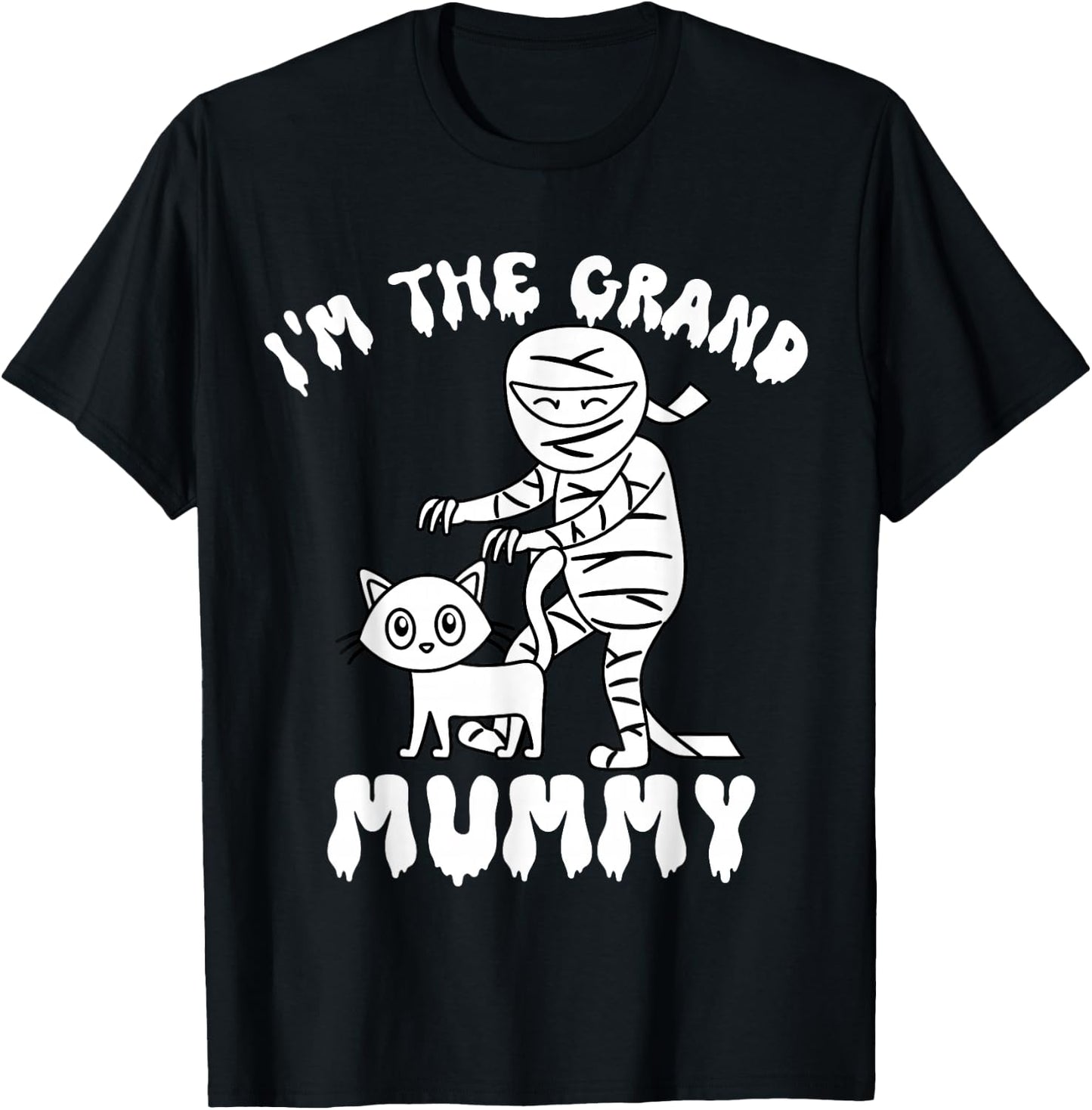 I'm The Grand Mummy Funny Grandma Halloween Costume Retro T-Shirt - T-Shirt | Black