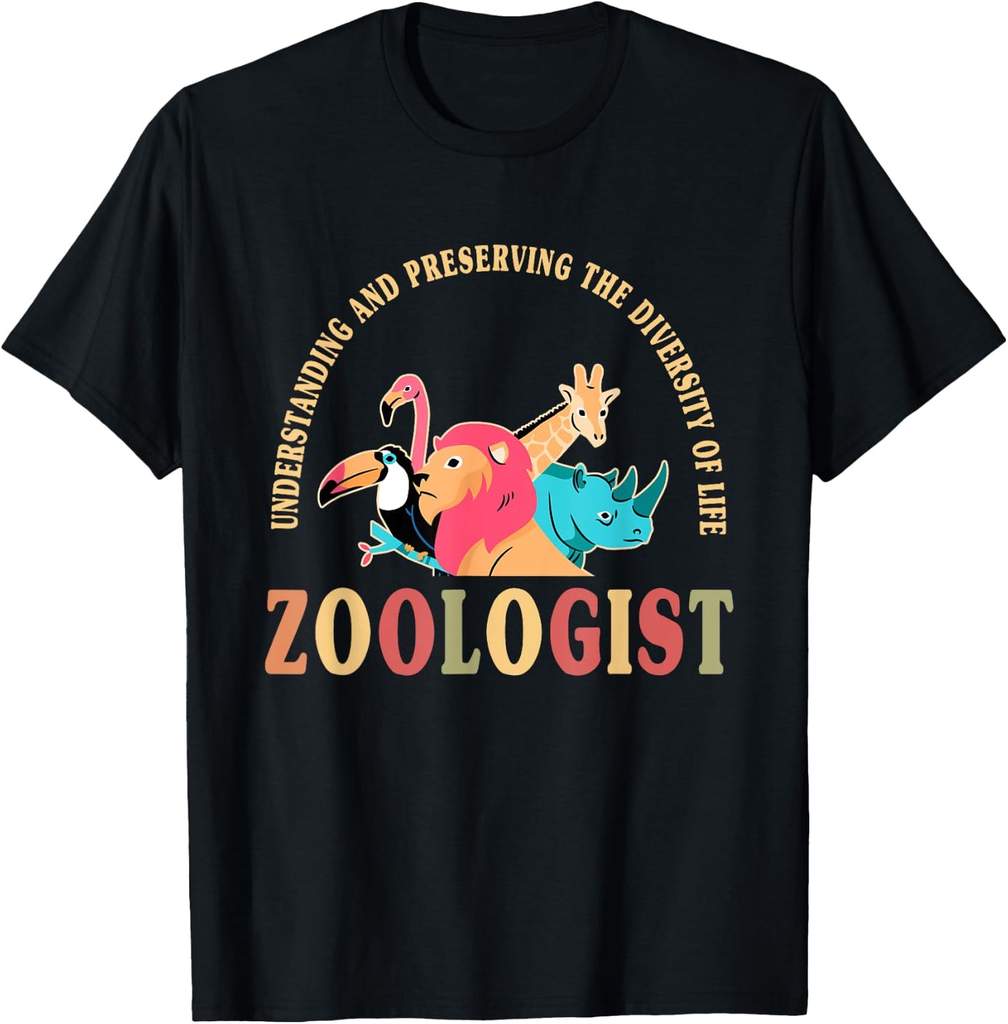 Cute Zoologist Motto Apparel Wildlife Conservation Lover T-Shirt - T-Shirt | Black