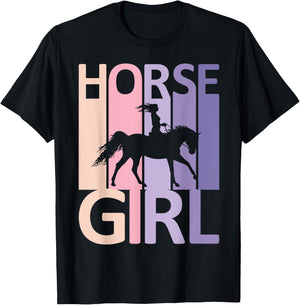 Horse Girl Country Woman Girl HorseBack Rider Equestrian T-Shirt - T-Shirt | Black