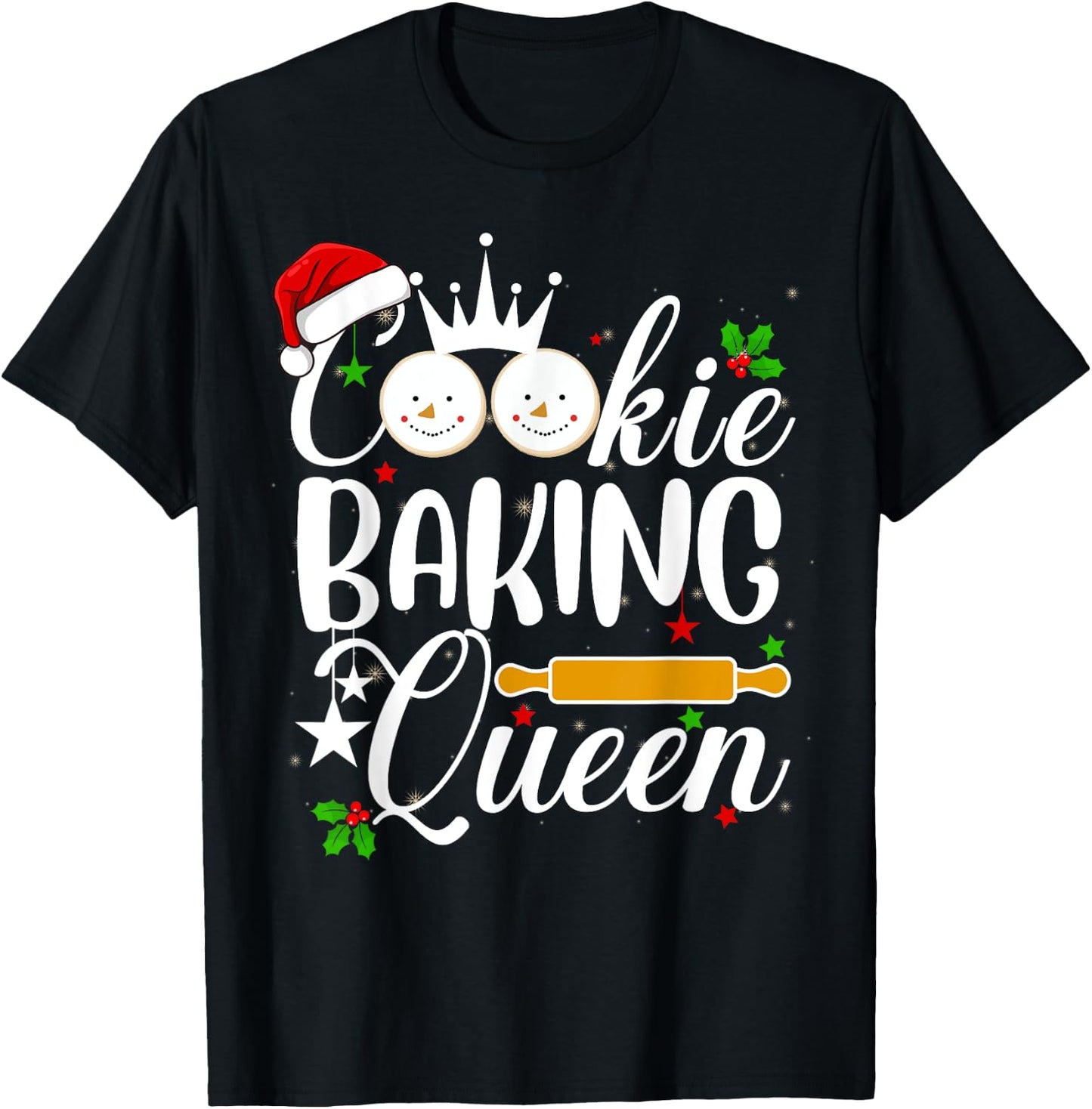 Christmas Cookie Baking Queen T-Shirt - T-Shirt | Black