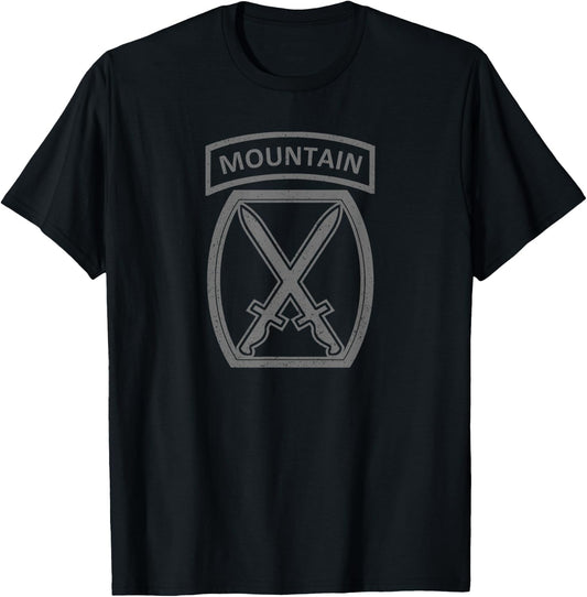 10th Mountain Division Army Infantry Us Usa Veteran Gray T-Shirt - T-Shirt | Black