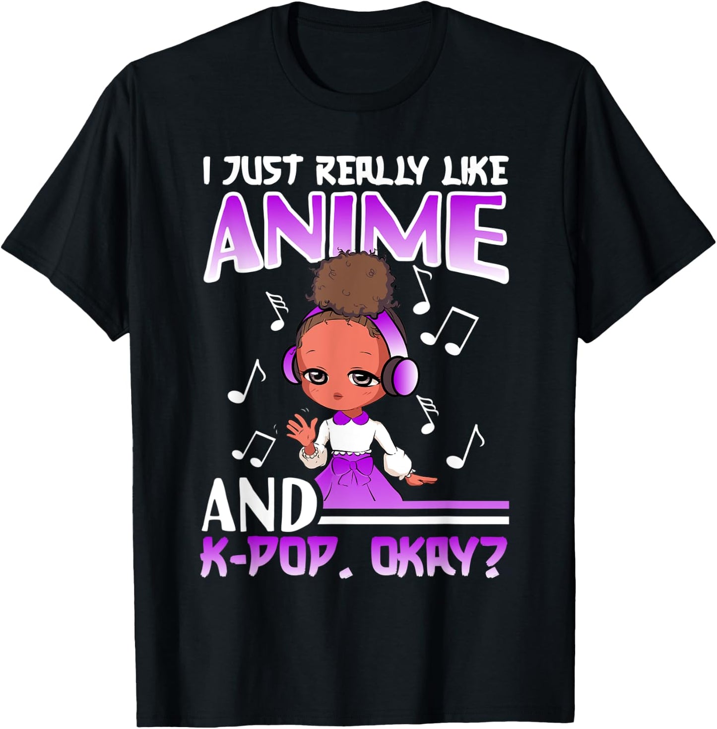 Anime K Pop African American Kpop Music Black Girl T-Shirt - T-Shirt | Black