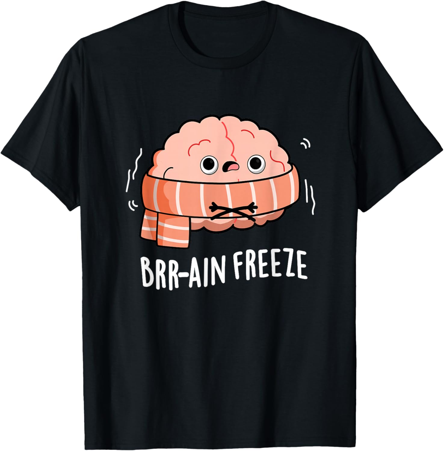 Brain Freeze Funny Anatomy Pun T-Shirt - T-Shirt | Black