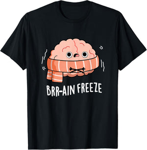 Brain Freeze Funny Anatomy Pun T-Shirt - T-Shirt | Black